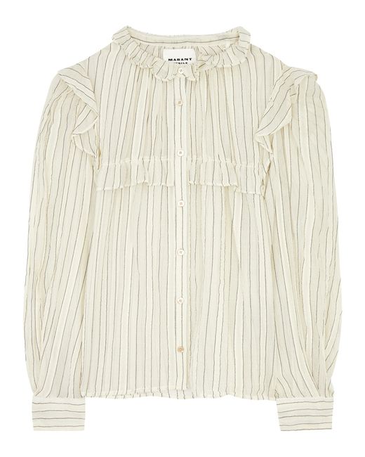 Isabel Marant Etoile Idety Striped Cotton Blouse 6 UK6