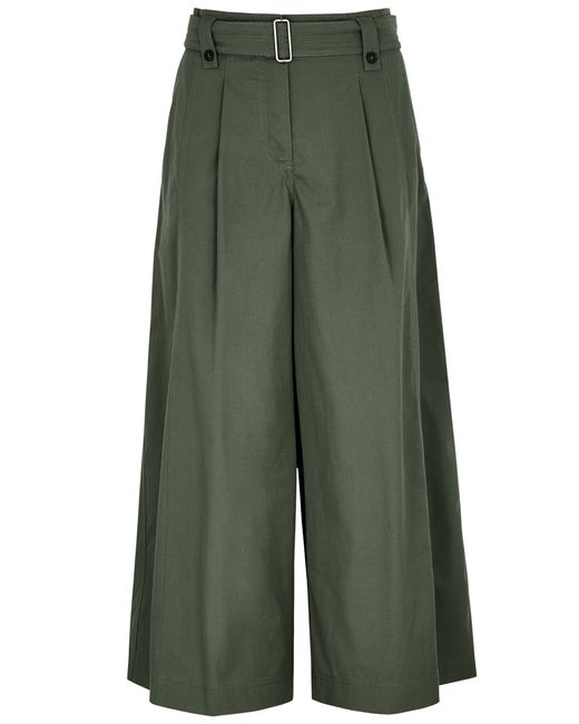 Weekend Max Mara Recco Cropped Wide-leg Cotton Trousers 10 UK10