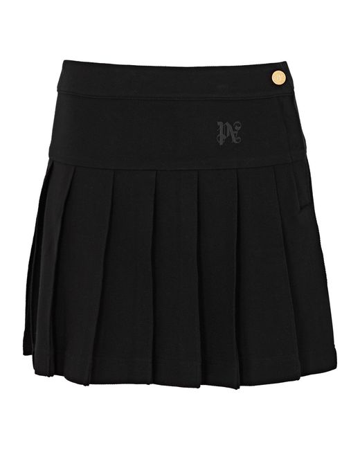 Palm Angels Pleated Piqué Cotton Mini Skirt UK8-10