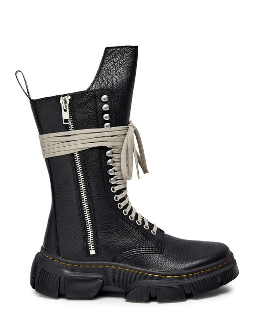 Rick Owens X Dr. Martens Leather Mid-calf Boots 44 IT44 UK10