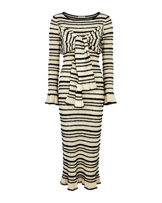By Malene Birger Damira Striped Cotton-blend Midi Dress UK12