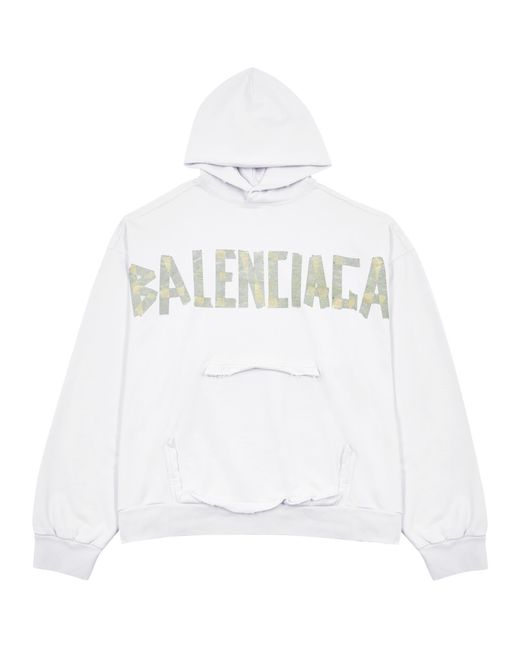 Balenciaga Tape Type Hooded Cotton Sweatshirt