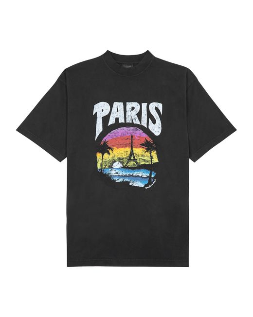 Balenciaga Paris Tropical Printed Cotton T-shirt