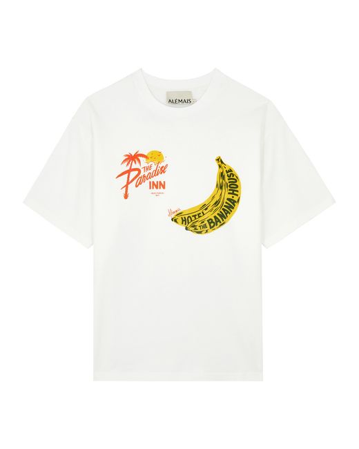 Alemais Banana Printed Cotton T-shirt UK12