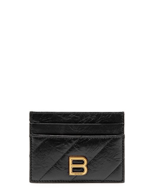 Balenciaga Crush Crinkled Leather Card Holder