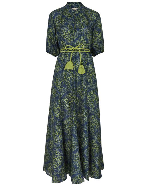 Hannah Artwear Oceanus Printed Silk Maxi Dress 0 UK6
