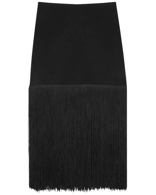 Norma Kamali Fringe-trimmed Midi Skirt UK6