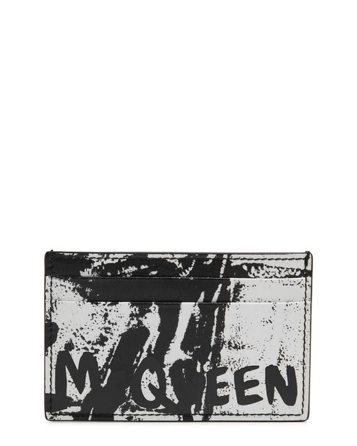 Alexander McQueen Logo Printed Leather Card Holder