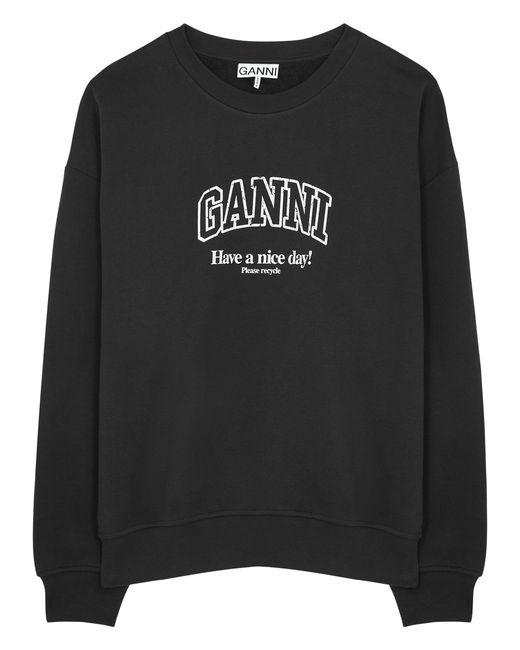 Ganni Logo-print Cotton Sweatshirt UK16