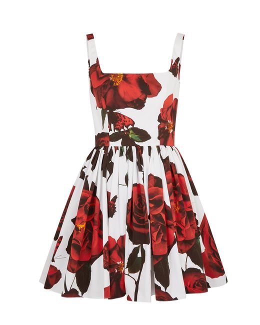 Alexander McQueen Floral-print Cotton Mini Dress 42 UK10