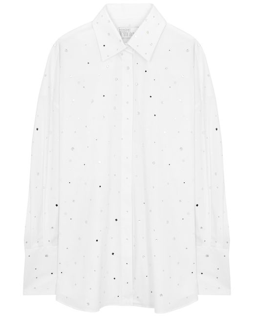 Giuseppe Di Morabito Crystal-embellished Stretch-cotton Shirt UK6