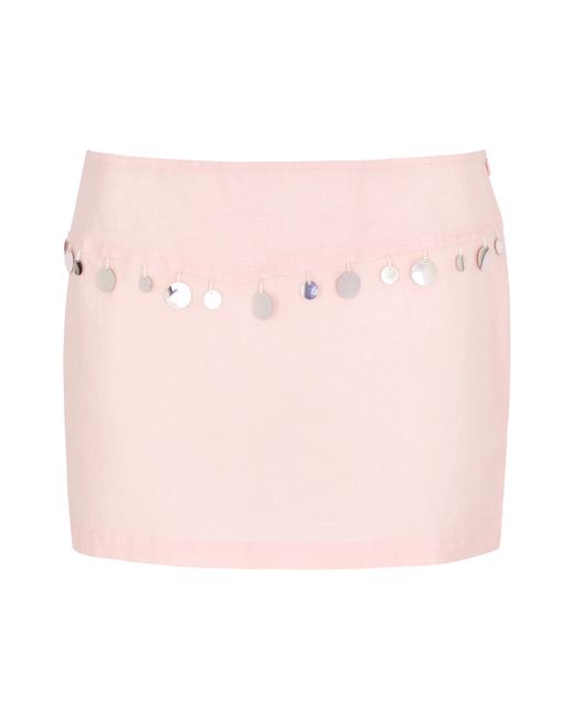 Gimaguas Mako Embellished Cotton Mini Skirt UK8-10