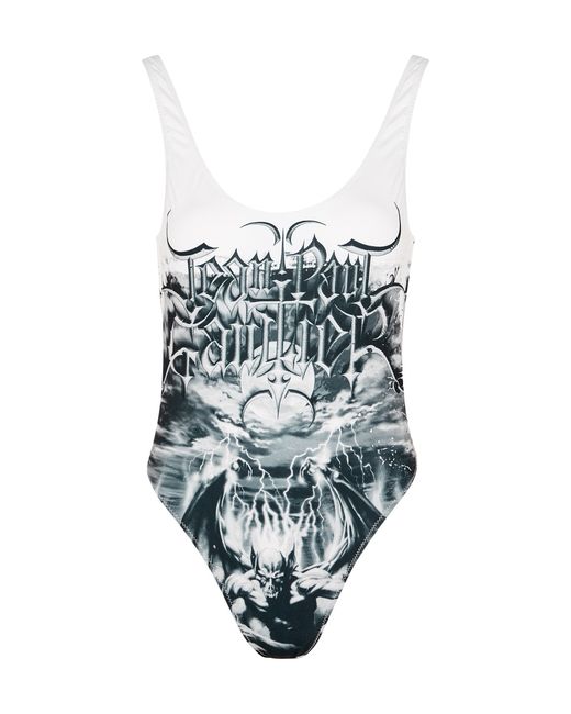 Jean Paul Gaultier Diablo Printed Swimsuit UK6