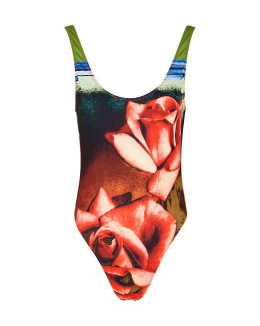 Jean Paul Gaultier Roses Printed Swimsuit UK6