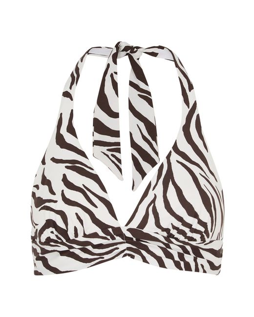 Max Mara Alberta Zebra-print Bikini top VB UK16