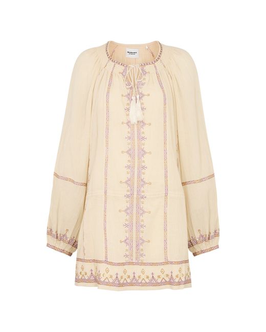 Isabel Marant Etoile Parsley Embroidered Cotton-voile Mini Dress 34 UK6