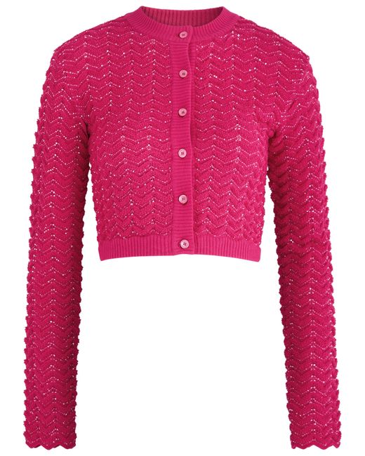 Missoni Zigzag Sequin-embellished Knitted Cardigan UK8-10