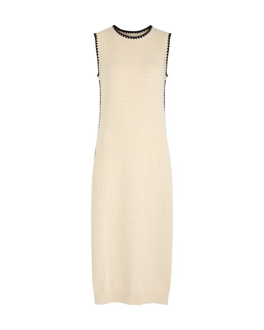 Varley Dwight Pointelle-knit Cotton Midi Dress UK12