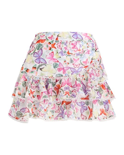 Charo Ruiz Ibiza Fera Printed Cotton-blend Mini Skirt UK8-10
