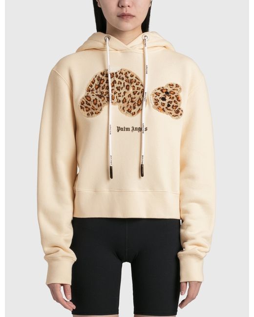 Palm Angels Leopard Bear Fitted Hoodie