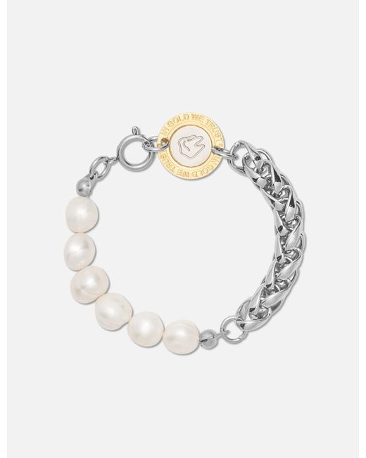 In Gold We Trust Paris Round Chain Pearl Bracelet