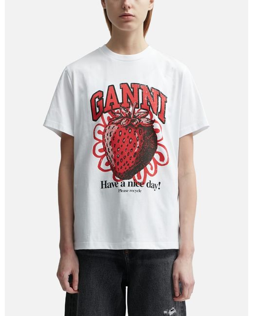 Ganni Relaxed Strawberry T-shirt