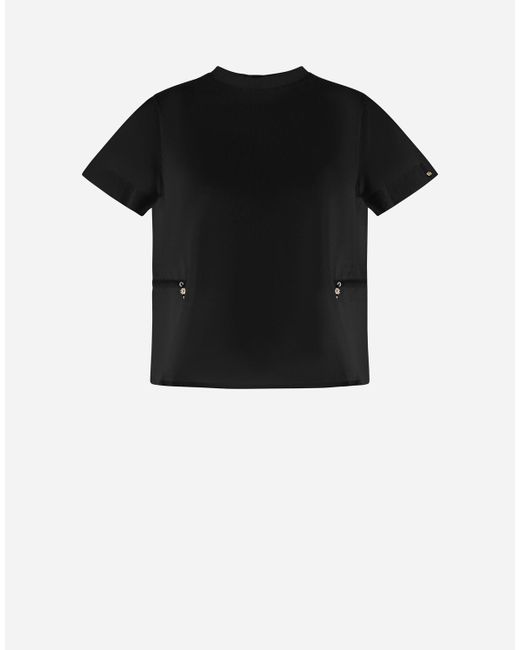 Herno CHIC COTTON JERSEY AND NEW TECHNO TAFFETÀ T-SHIRT female T-shirts