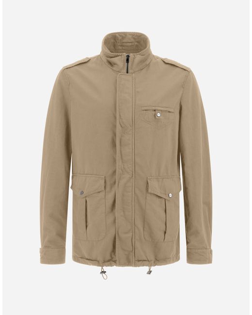 Herno GARMENT-DYED LINEN AND COTTON FIELD JACKET male Field Jacket