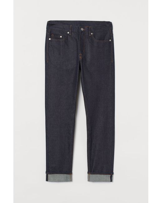 H & M Straight Slim Selvedge Jeans