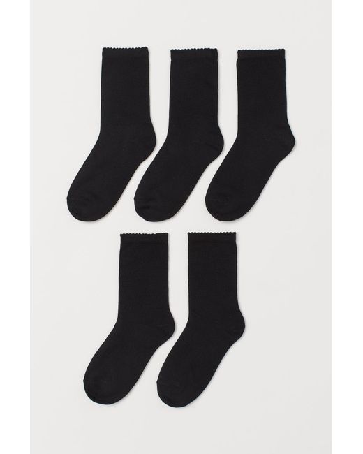 H & M 5-pack Scalloped-edge Socks