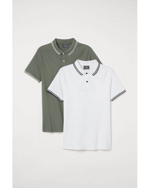 H & M 2-pack Muscle Fit Polo Shirts