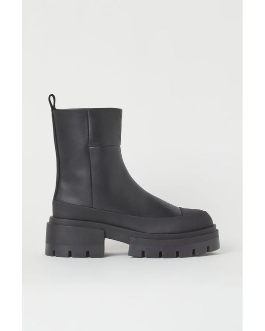 H & M Chunky Leather Boots