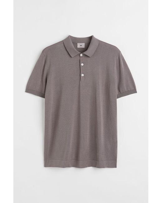 H & M Slim Fit Silk-blend Polo Shirt