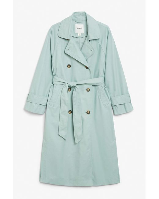 H & M Double breasted front trench coat Türkis