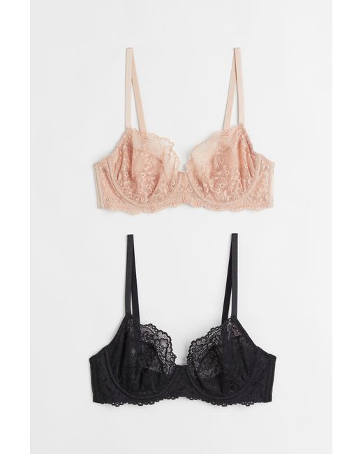 H & M 2-pack Non-padded Underwire Lace Bras