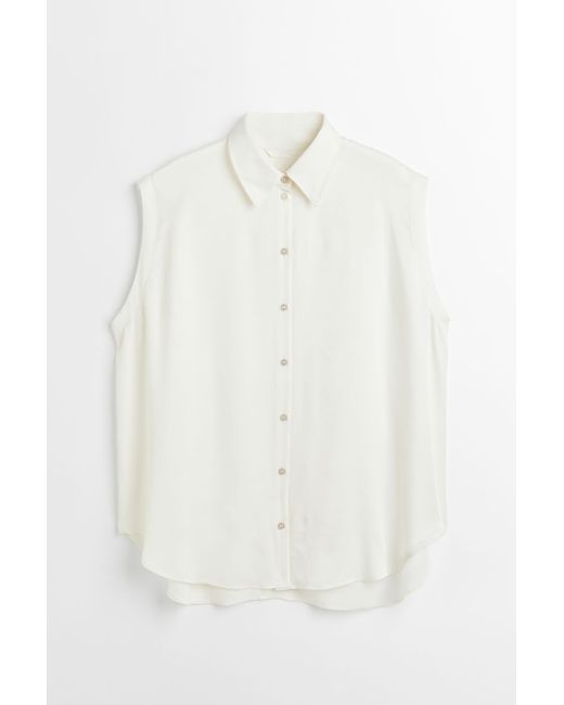 H & M HM Sleeveless Satin Shirt