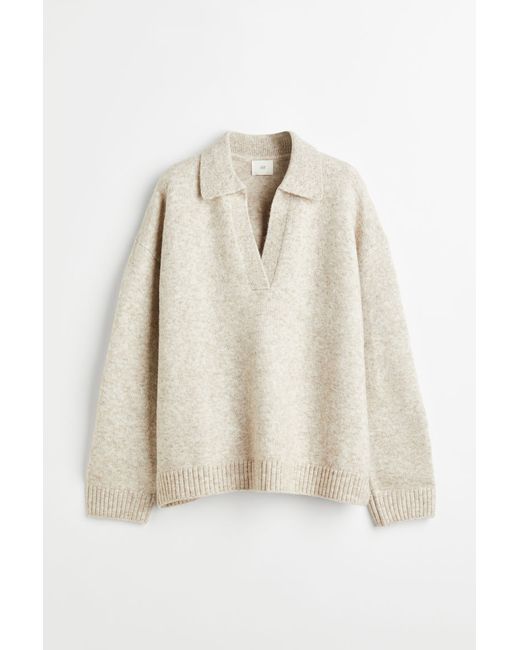 H & M Fine-knit Collared Sweater