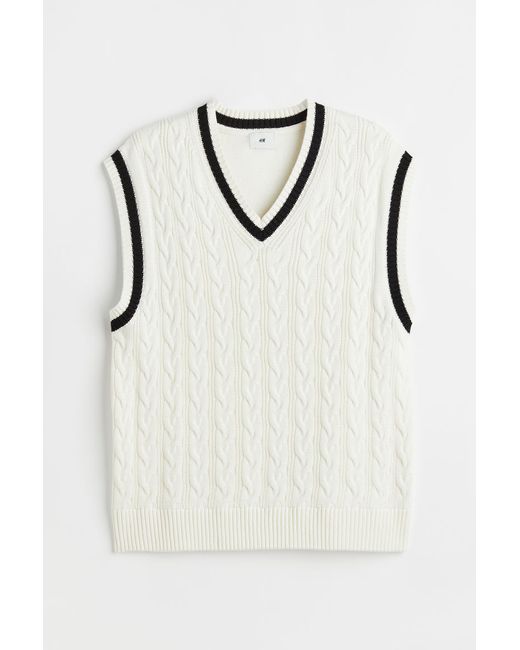 H & M Relaxed Fit Cable-knit Sweater Vest
