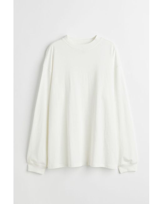H & M Long-sleeved jersey top Weiß