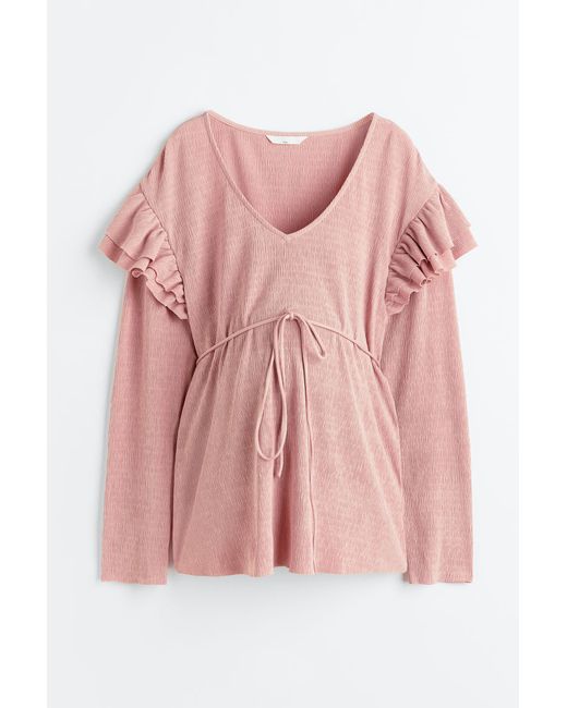 H & M MAMA Flounce-trimmed Top