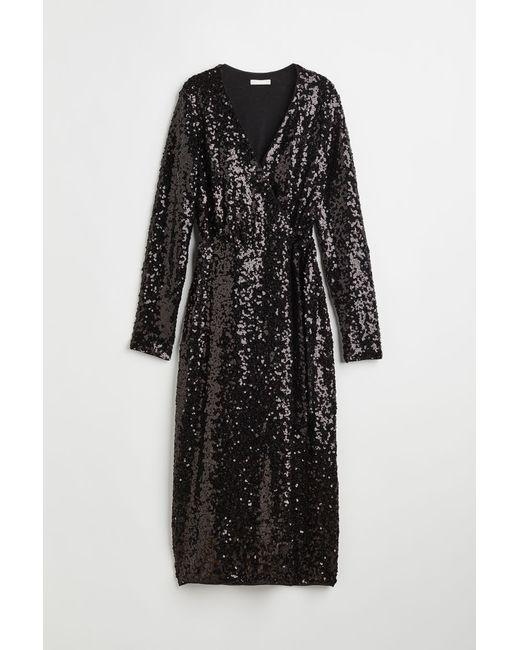H & M Sequined Wrap Dress
