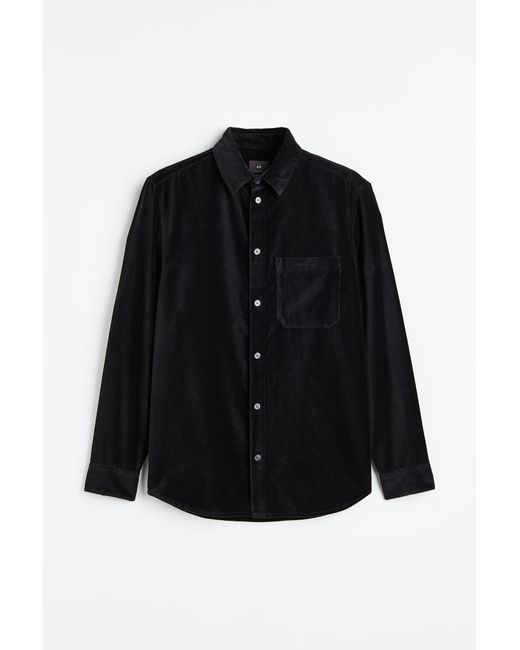 H & M Regular Fit Velvet Shirt