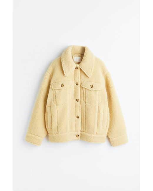 H & M Teddy jacket Gelb