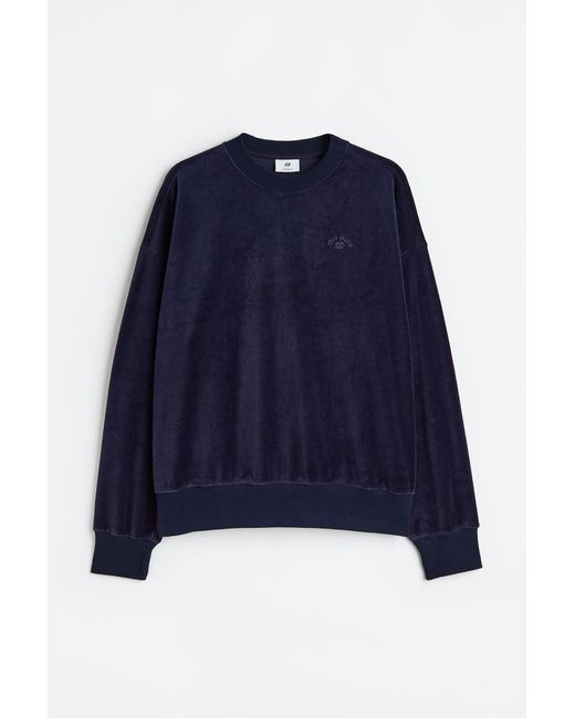 H & M Oversized Fit Velour Sweatshirt