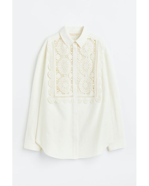 H & M Lace-detail Shirt