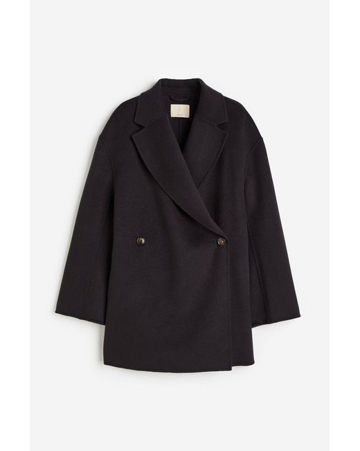 H & M Double-breasted Wool-blend Coat