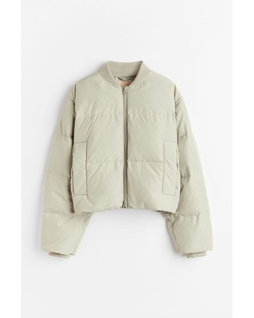 H & M Oversized puffer down jacket Grün