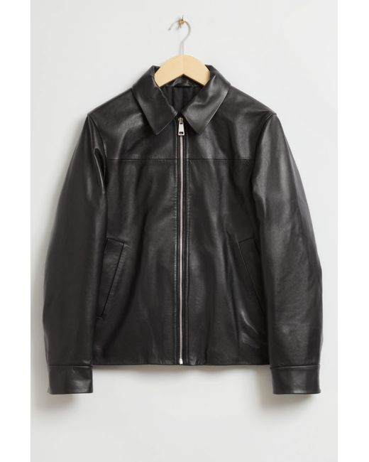 H & M Regular Fit Leather Jacket