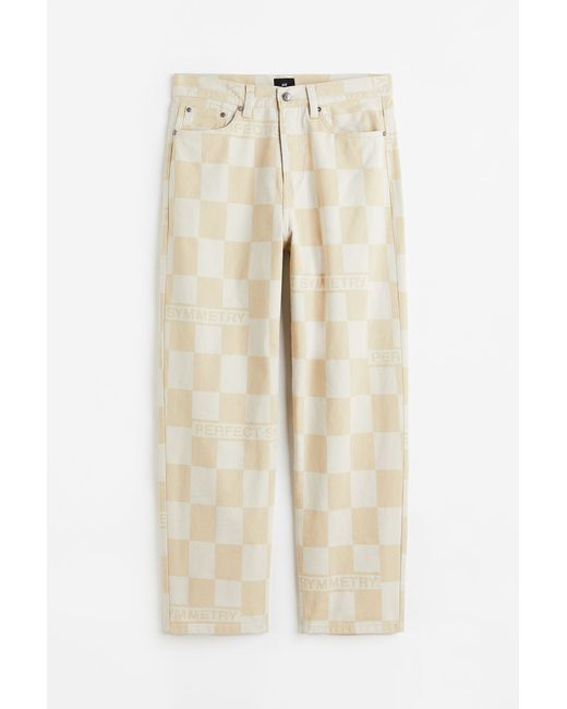 H & M Loose Fit Patterned Twill Pants