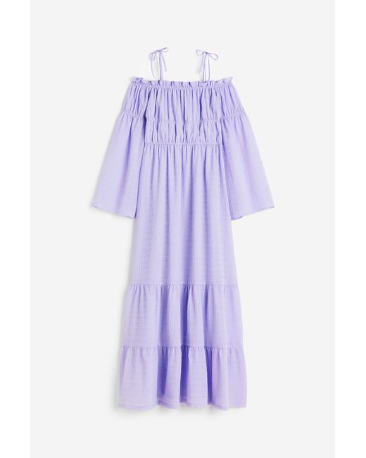 H & M Off-the-shoulder tiered maxi dress Lila